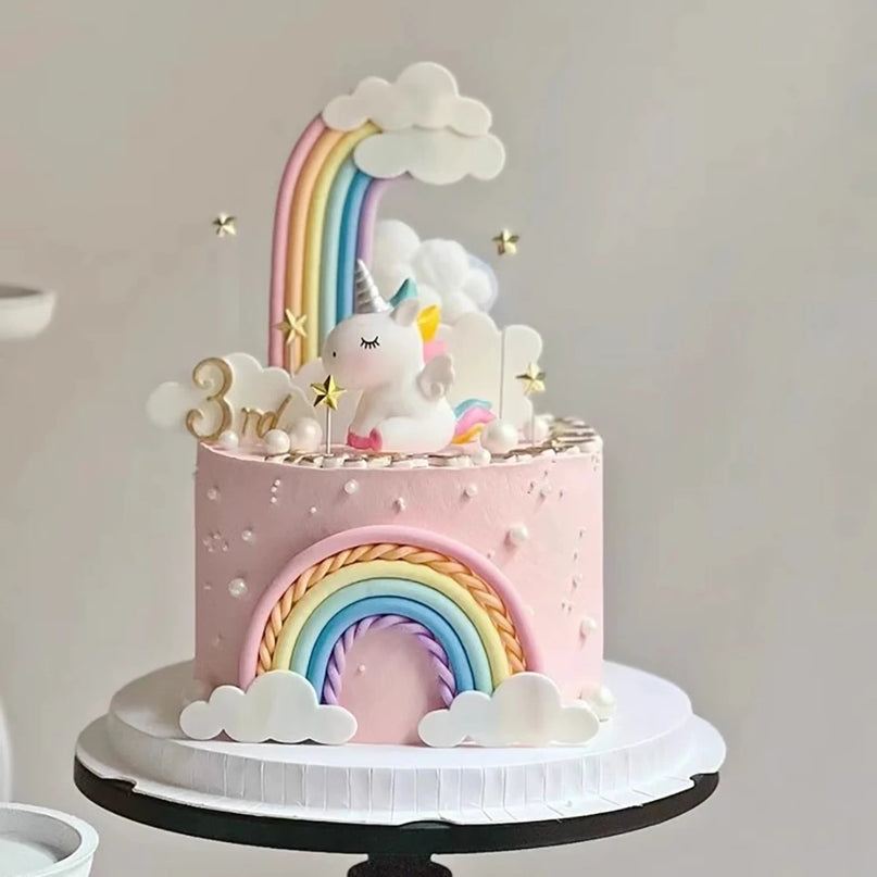 Rainbow Cloud Unicorn Cake Topper
