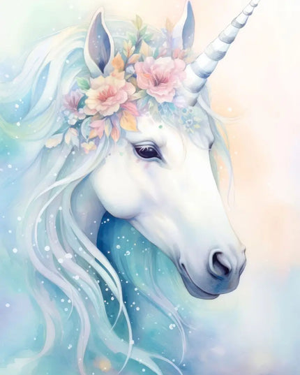 Floral Unicorn Portrait Wall Art