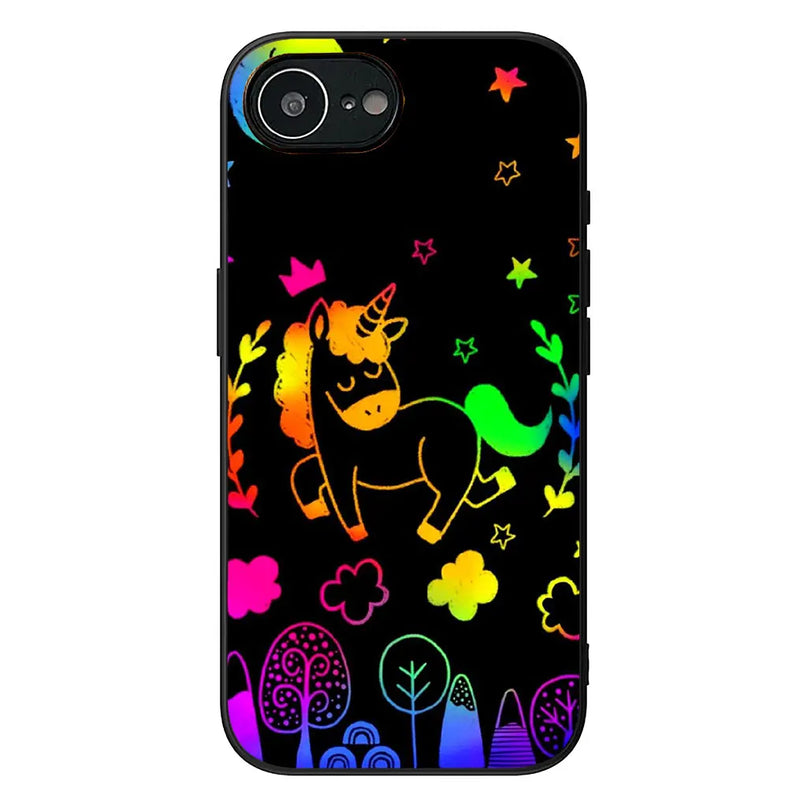 Neon Glow Unicorn Scratch Art Case