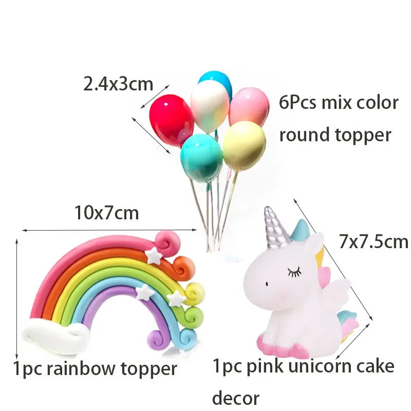 Rainbow Balloon Unicorn Cake Topper