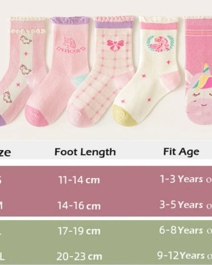 5-Pack Unicorn Socks for Kids