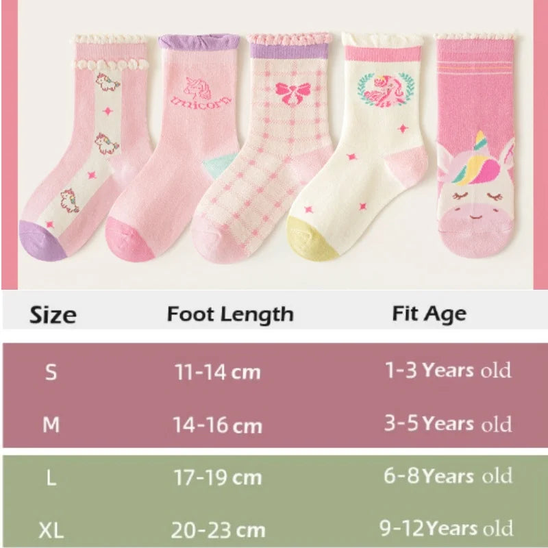 5-Pack Unicorn Socks for Kids