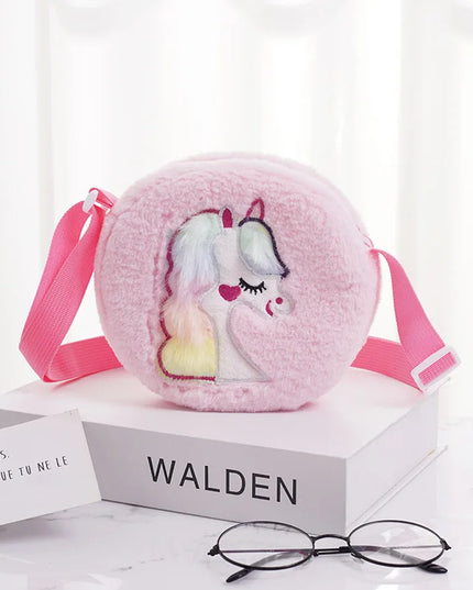 Fuzzy Unicorn Stuffed Animal Purse