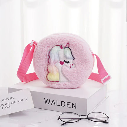 Fuzzy Unicorn Stuffed Animal Purse