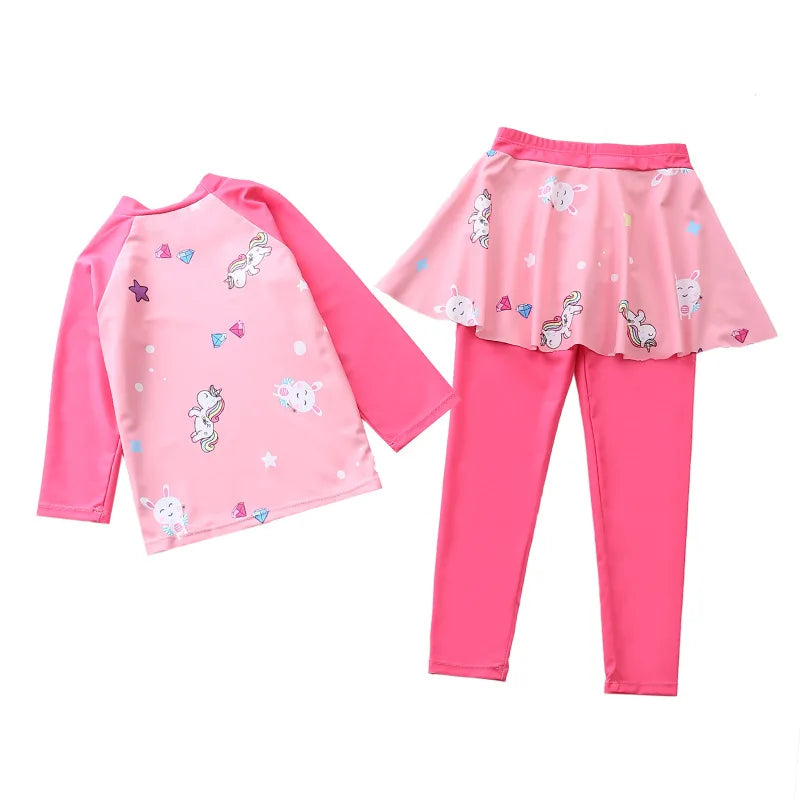 Space Unicorn Rashguard Swimsuit Set