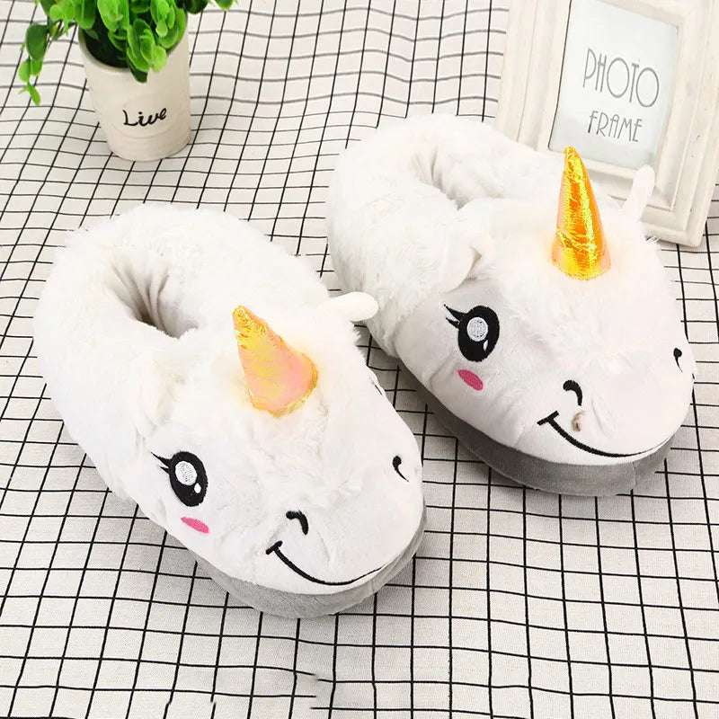 Cute White Unicorn Slippers