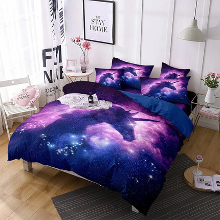 Galaxy Nebula Unicorn Bedding