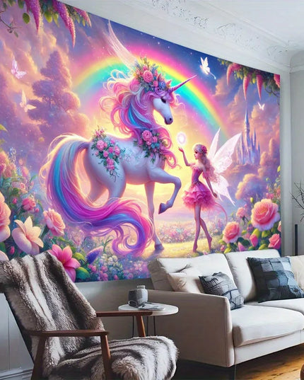 Fairy Unicorn Tapestry for Girls