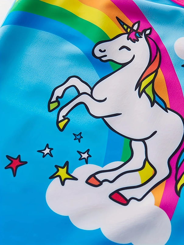 Blue Rainbow Little Girls Swimsuit