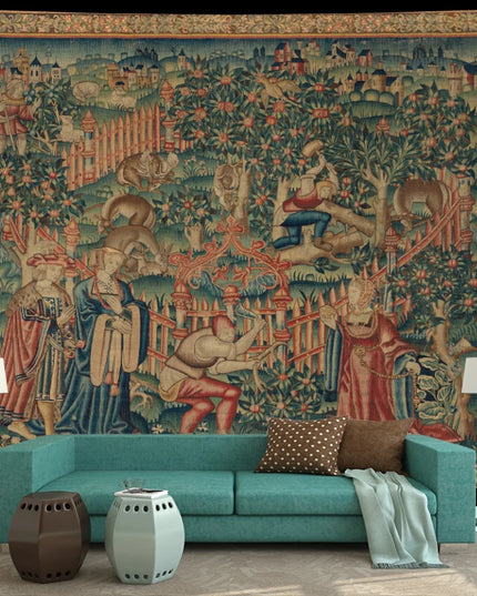 Green Unicorn Tapestry for Walls