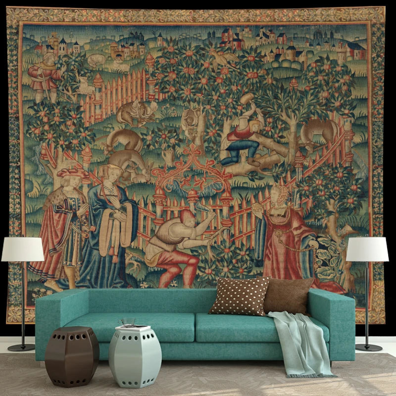 Green Unicorn Tapestry for Walls