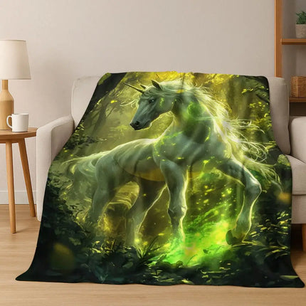 Enchanted Forest Unicorn Bed Blanket