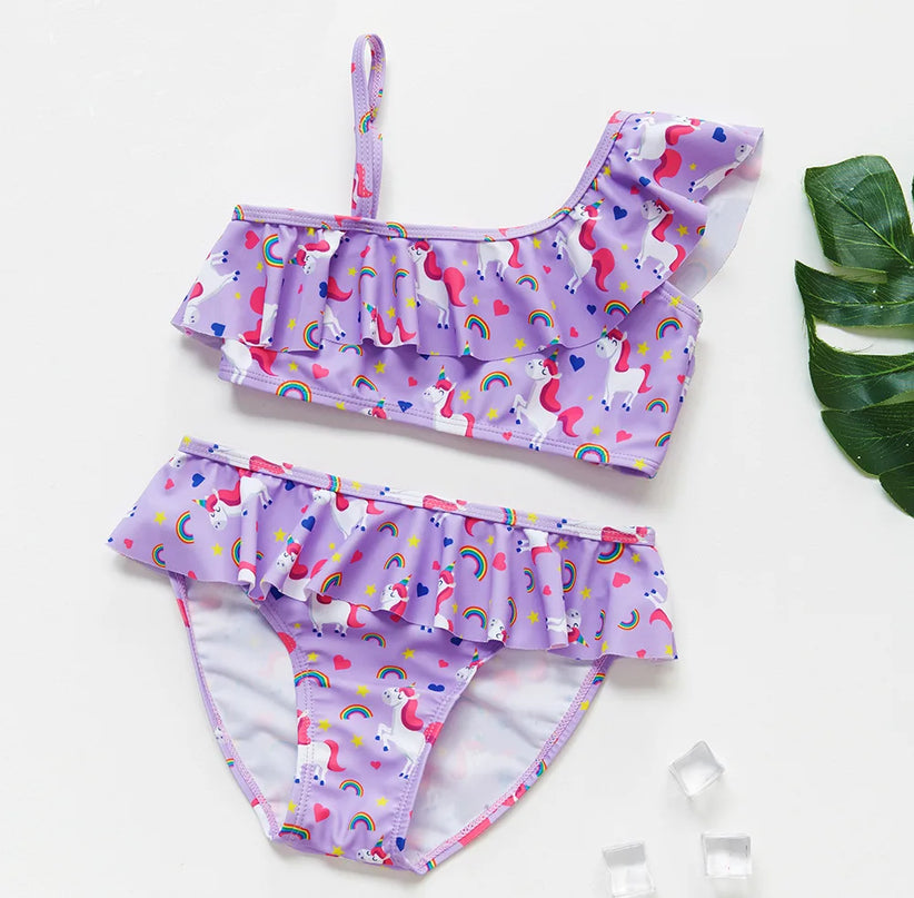 Purple Ruffle Unicorn Swimsuit