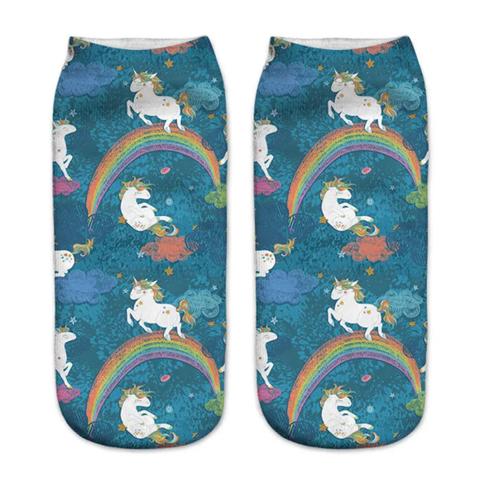 Funny Rainbow Unicorn Socks