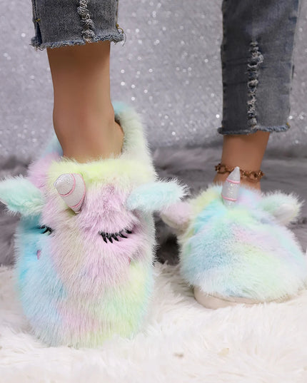 Pastel Rainbow Slip-On Slippers