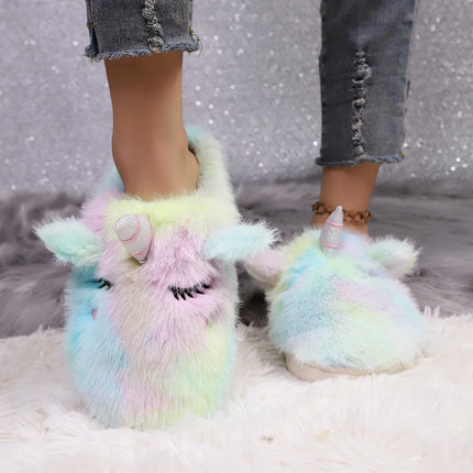 Pastel Rainbow Slip-On Slippers