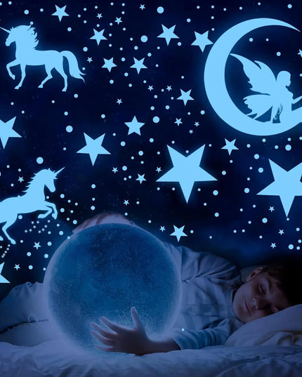 Glow Unicorn Wall Sticker Set