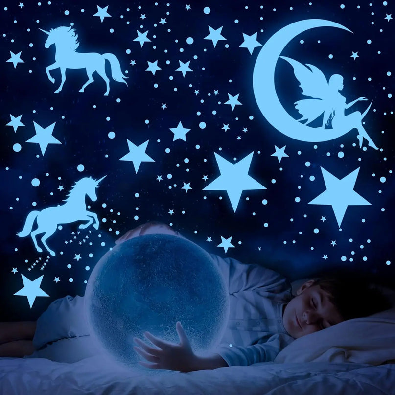 Glow Unicorn Wall Sticker Set