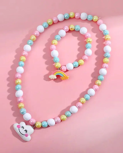 Pearl Bead Unicorn Necklace for Kids