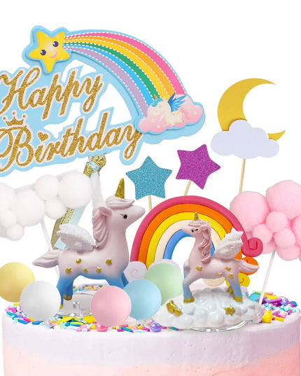 Unicorn Cake Topper for Girls 24pcs