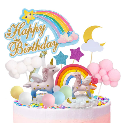 Unicorn Cake Topper for Girls 24pcs