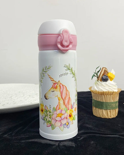 Floral Unicorn Water Bottle