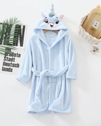Pastel Blue Soft Unicorn Robe