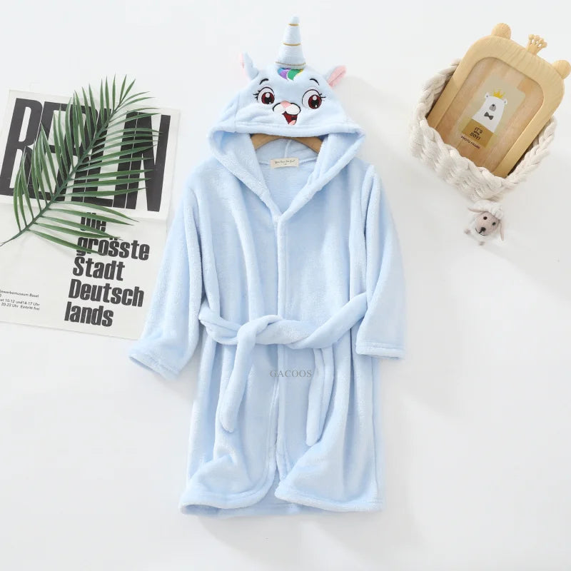 Pastel Blue Soft Unicorn Robe