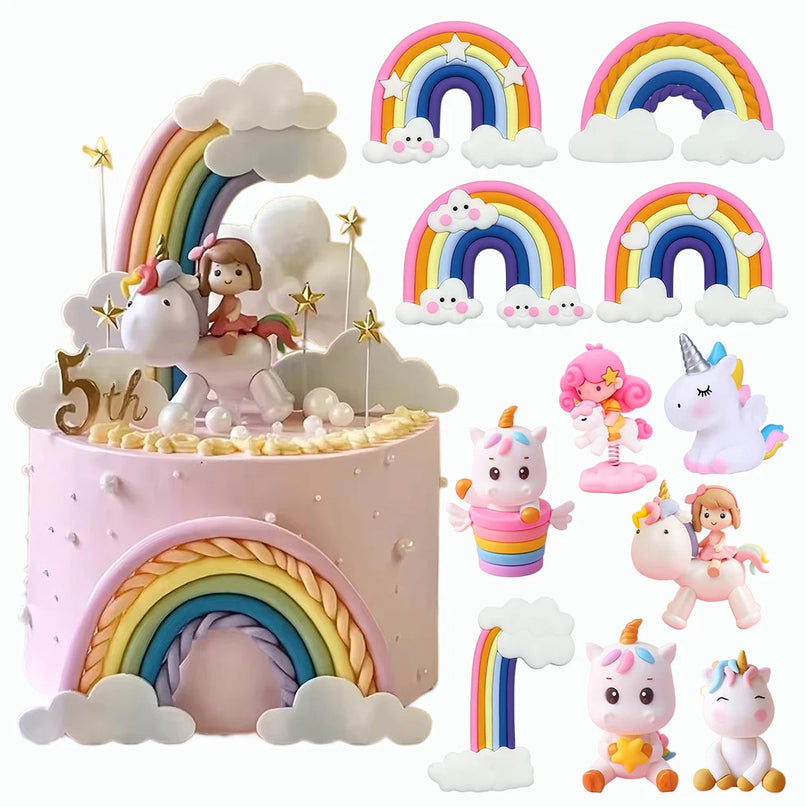 12-Piece Unicorn Cake Topper Set