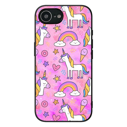 Pink Doodle Unicorn Watercolor Case