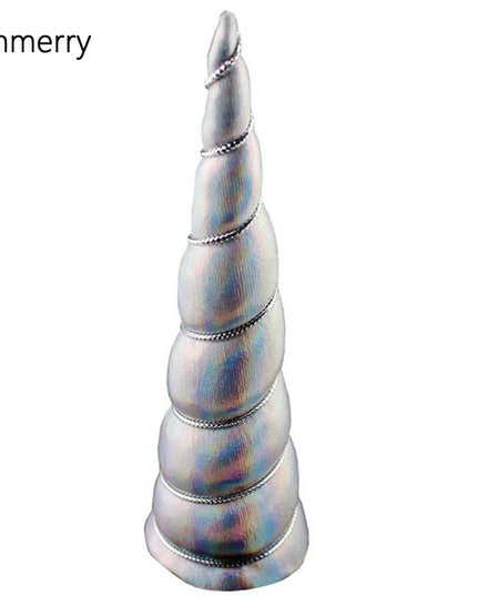 10-Pack Silver Iridescent Unicorn Horns
