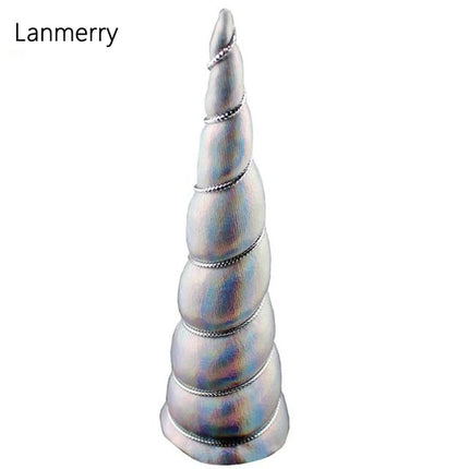 10-Pack Silver Iridescent Unicorn Horns