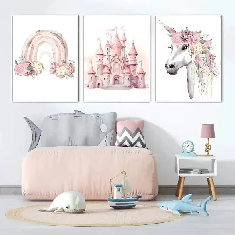 Floral Unicorn Wall Art