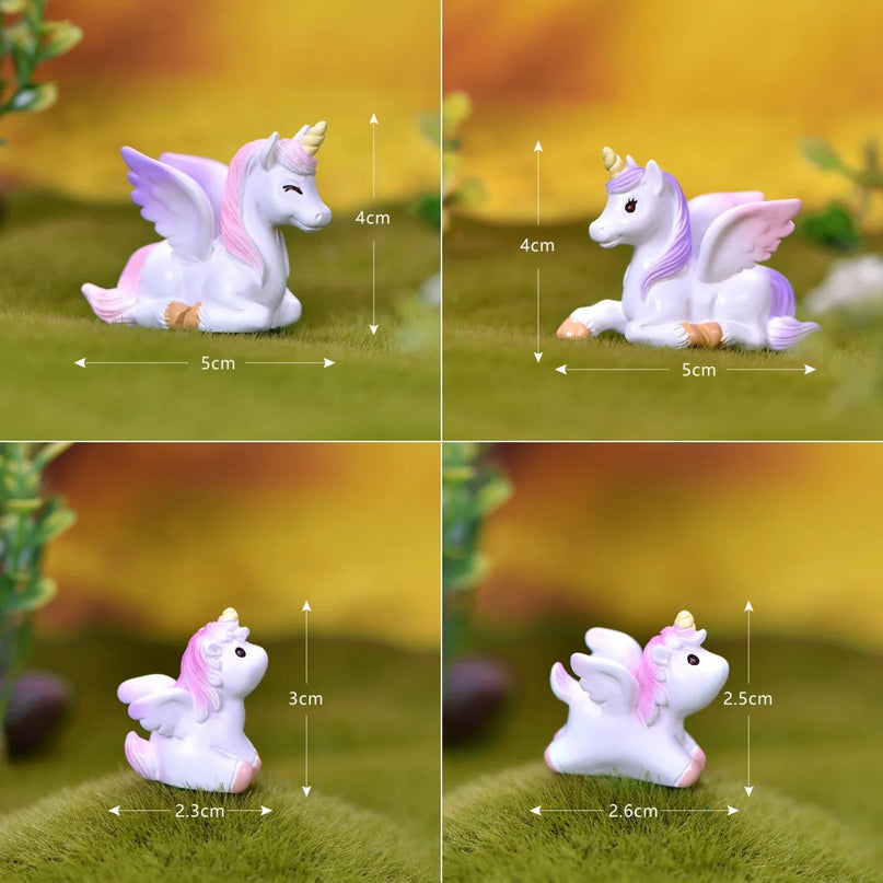 4pc Unicorn Family Figurine Set