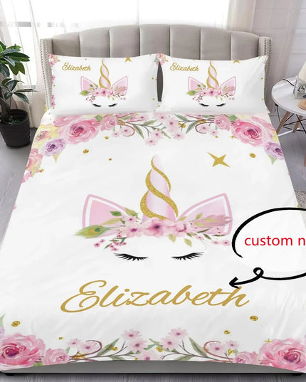 Giraffe Print Unicorn Bedding