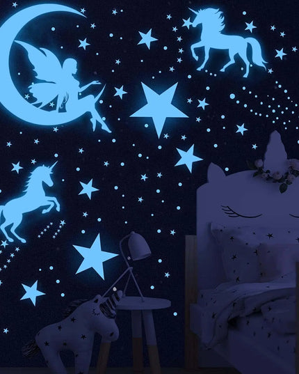 Glow Unicorn Wall Sticker Set