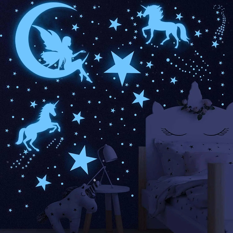 Glow Unicorn Wall Sticker Set