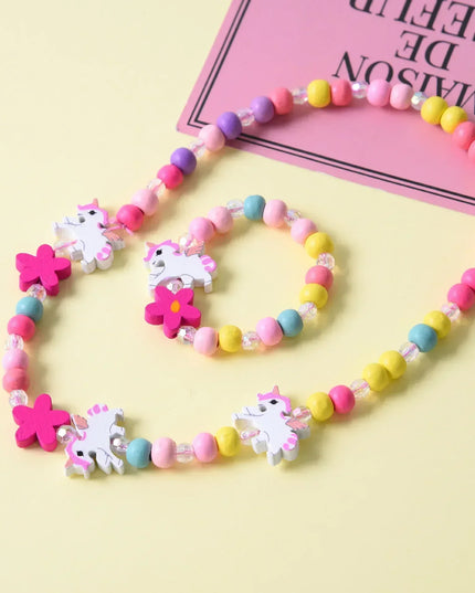 Beaded Unicorn Necklace + Bracelet