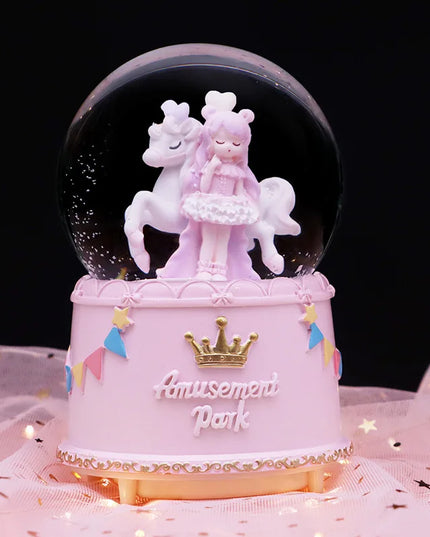 Dreamy Pink Unicorn Snow Globe