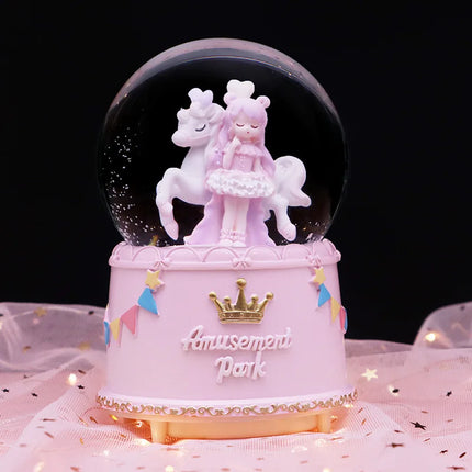 Dreamy Pink Unicorn Snow Globe