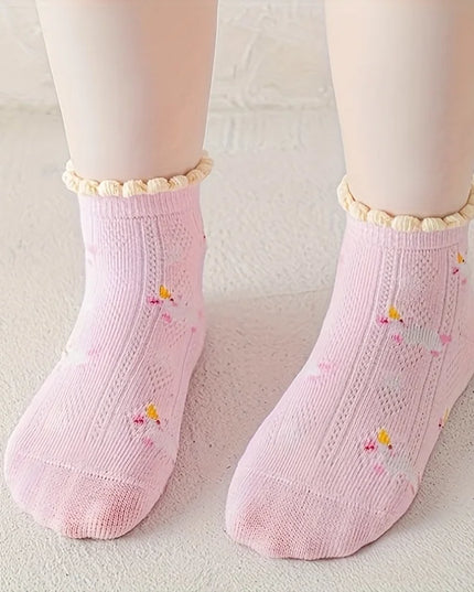 Non-Slip Unicorn Socks - Girls 5-Pack
