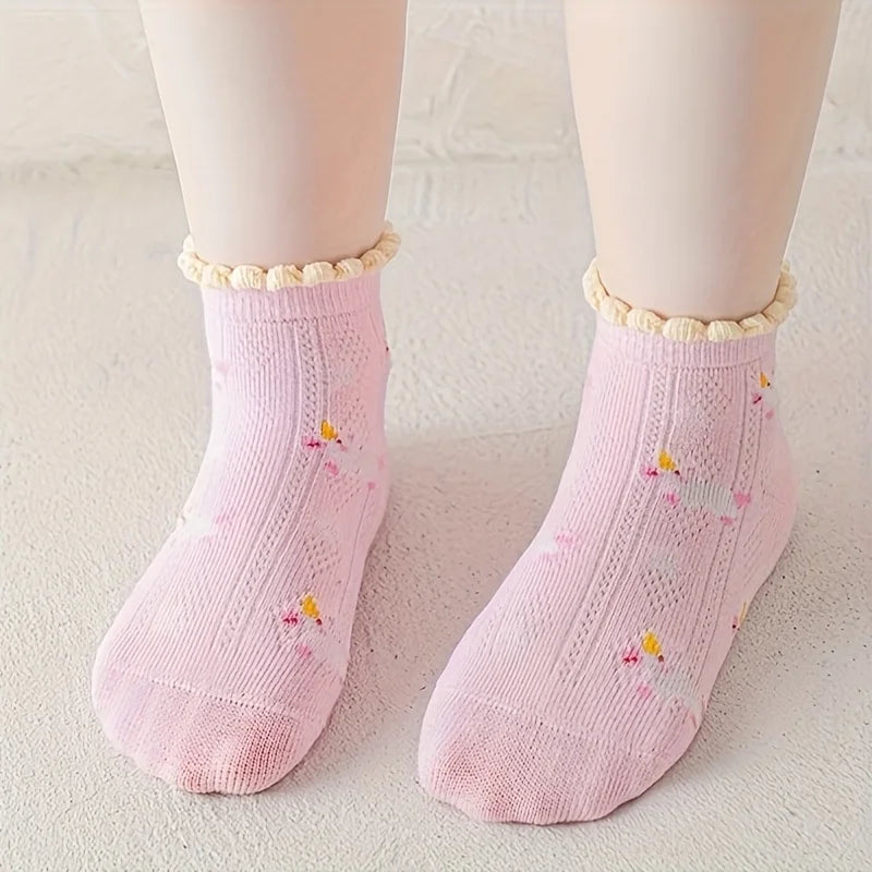 Non-Slip Unicorn Socks - Girls 5-Pack