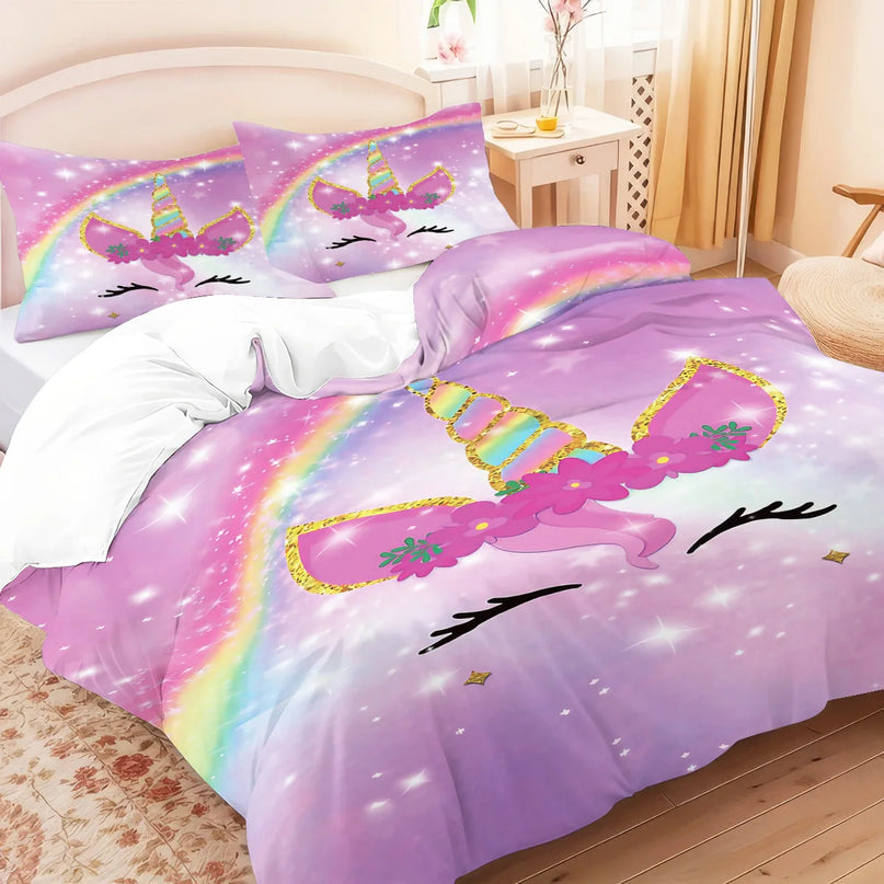 Sparkly Purple Unicorn Bedding