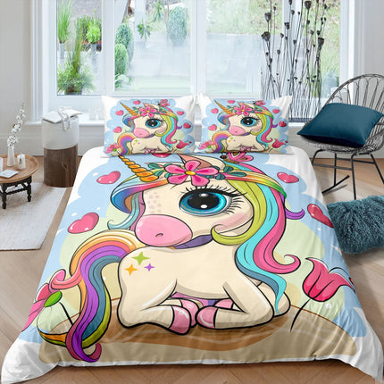 Kawaii Heart Unicorn Bedding
