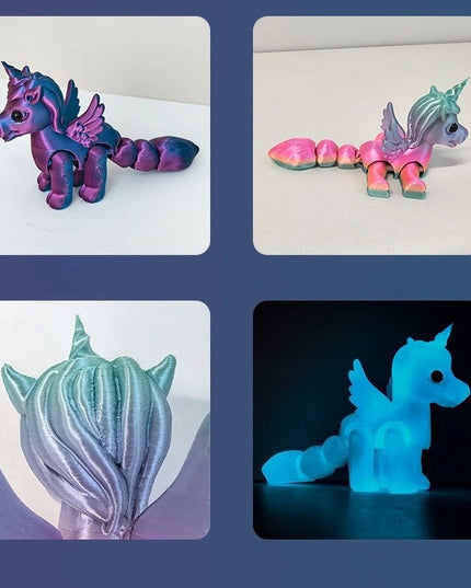 Rainbow Unicorn Figurine with Wings