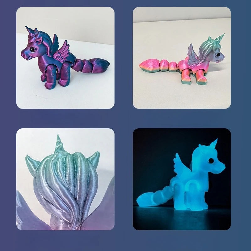 Green Iridescent 3D Unicorn Figurine