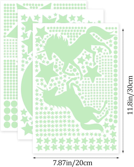 Glow Unicorn Wall Sticker Set