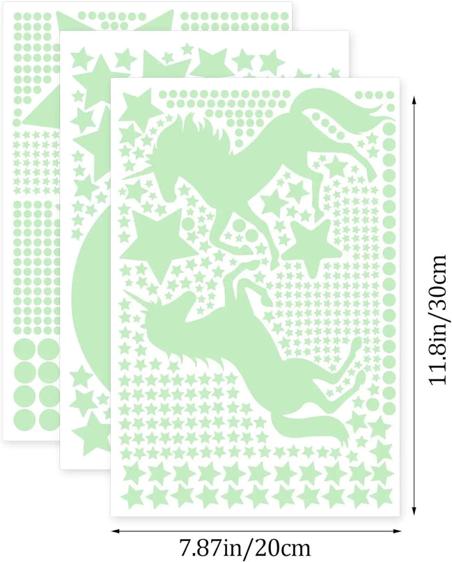 Glow Unicorn Wall Sticker Set