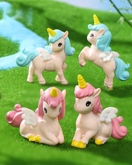 Cartoon Unicorn Figurine Set
