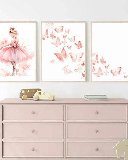 Pink Ballerina Unicorn Wall Art